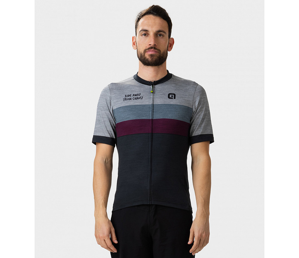 Ale Веломайка мужская MAGLIA MC / SS JERSEY CHAOS OFF ROAD - GRAVEL GRIGIO/GREY